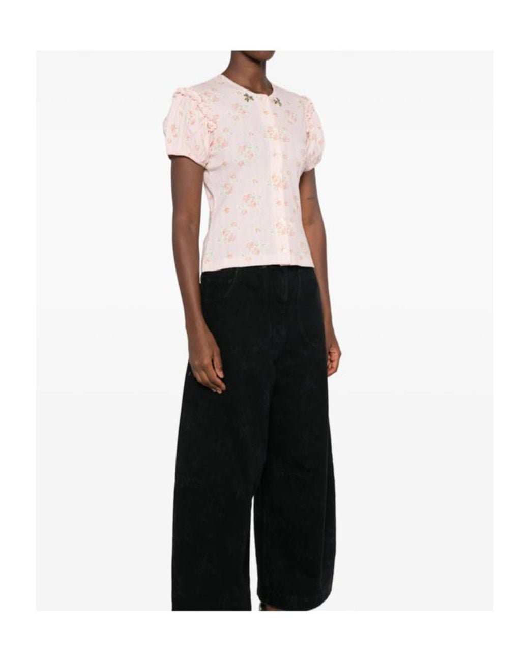 Simone Rocha Black Short-Sleeved Cardigan