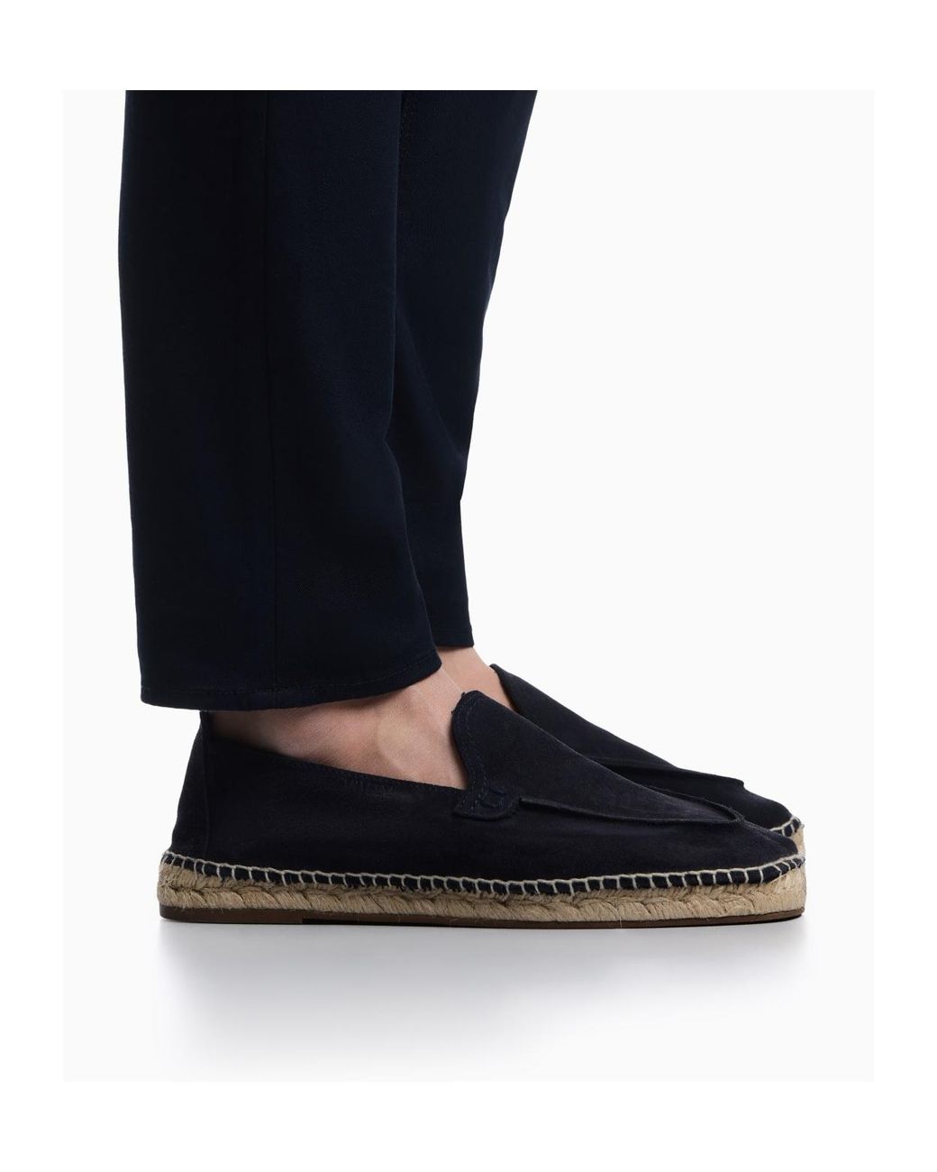 Emporio Armani Blue Stitch-Trim Espadrilles for men