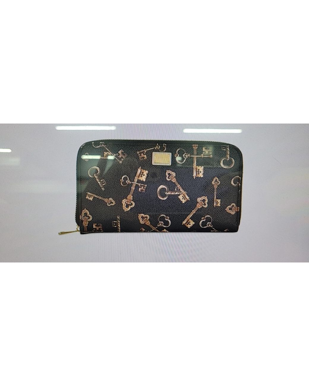 Dolce & Gabbana Black Printed Zipper Wallet