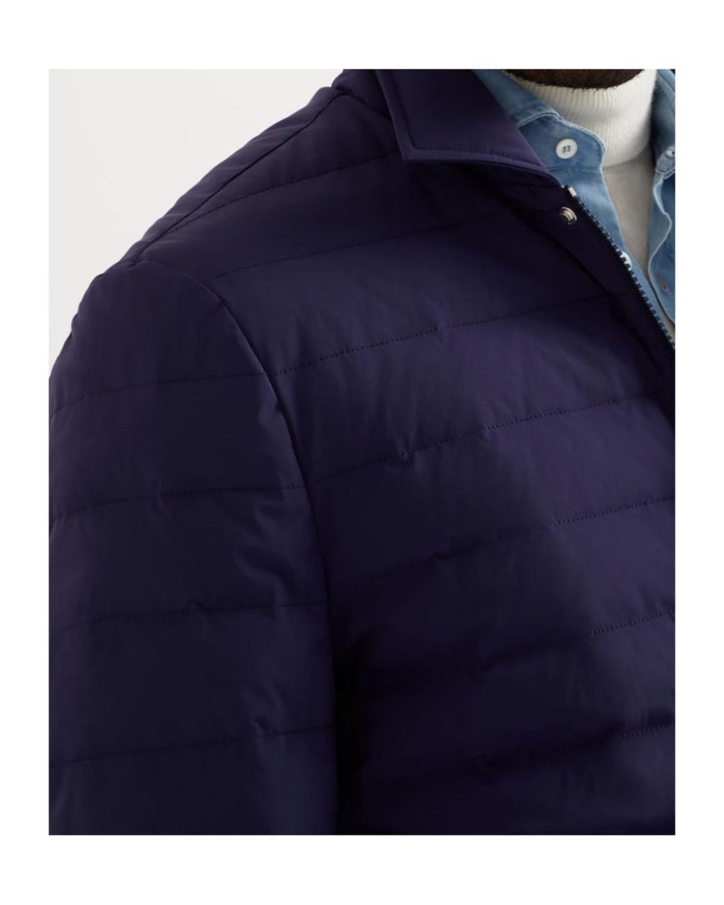Brunello Cucinelli Blue Quilted Jacket for men