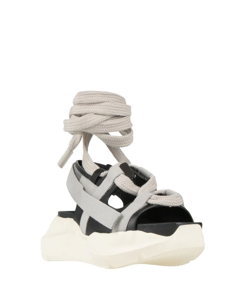Rick Owens White Two-Color Leather Sandals