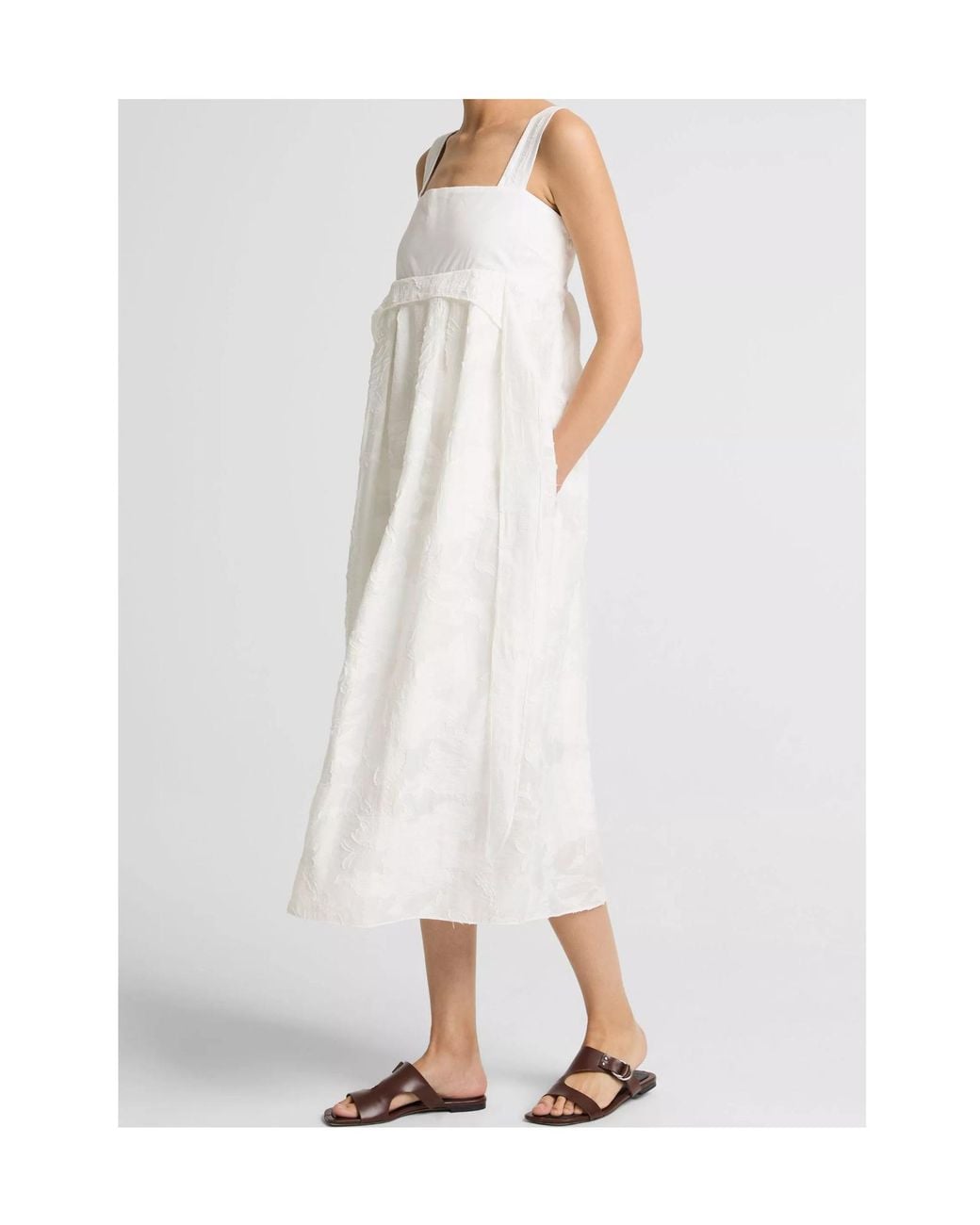 Vince White Tie-Waist Dress