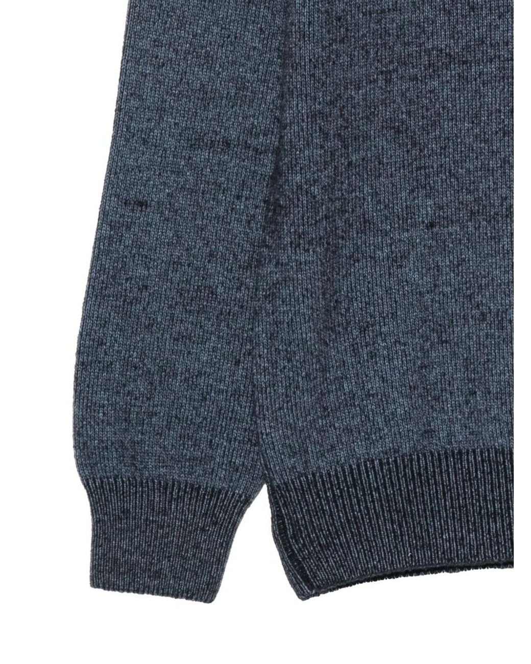 C P Company Blue Half Zip Knitted Sweater for men
