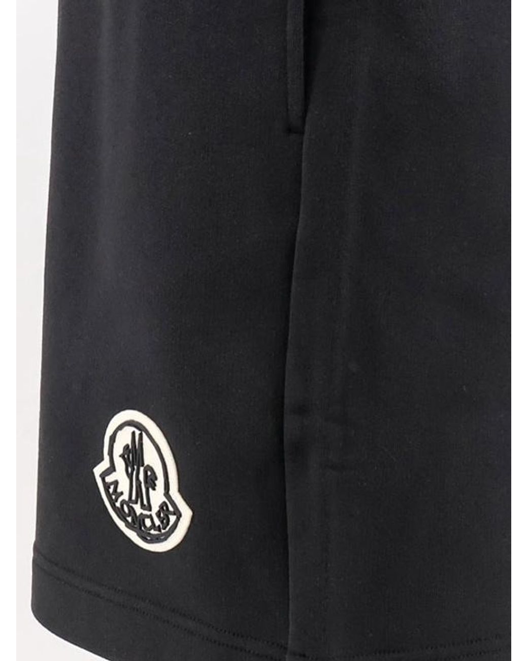 Moncler Black Logo Patch Sweat Shorts for men