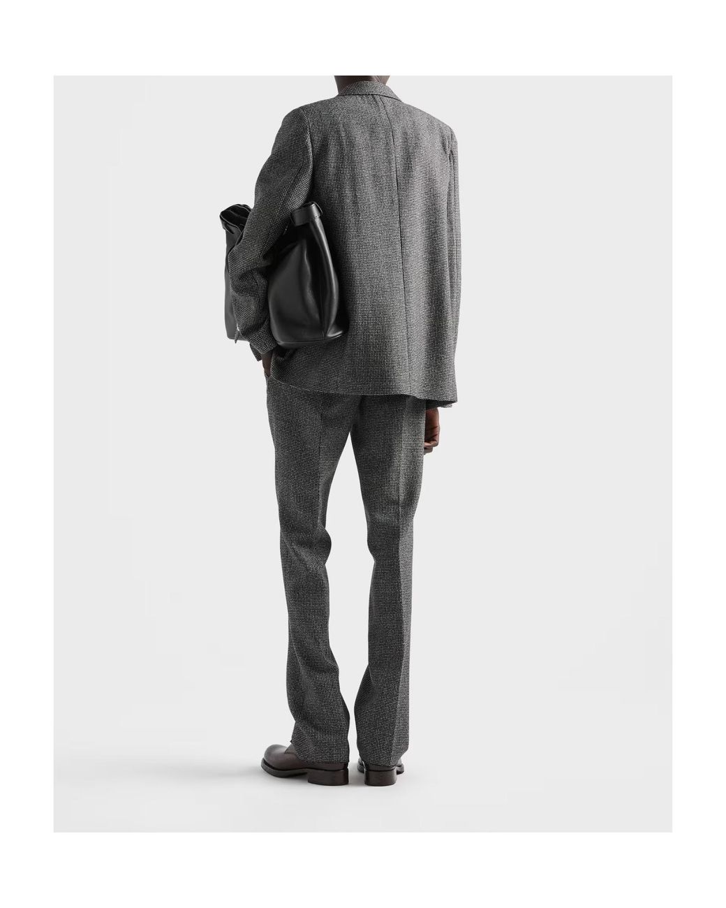 Prada Gray Single-Breasted Wool Jacket for men