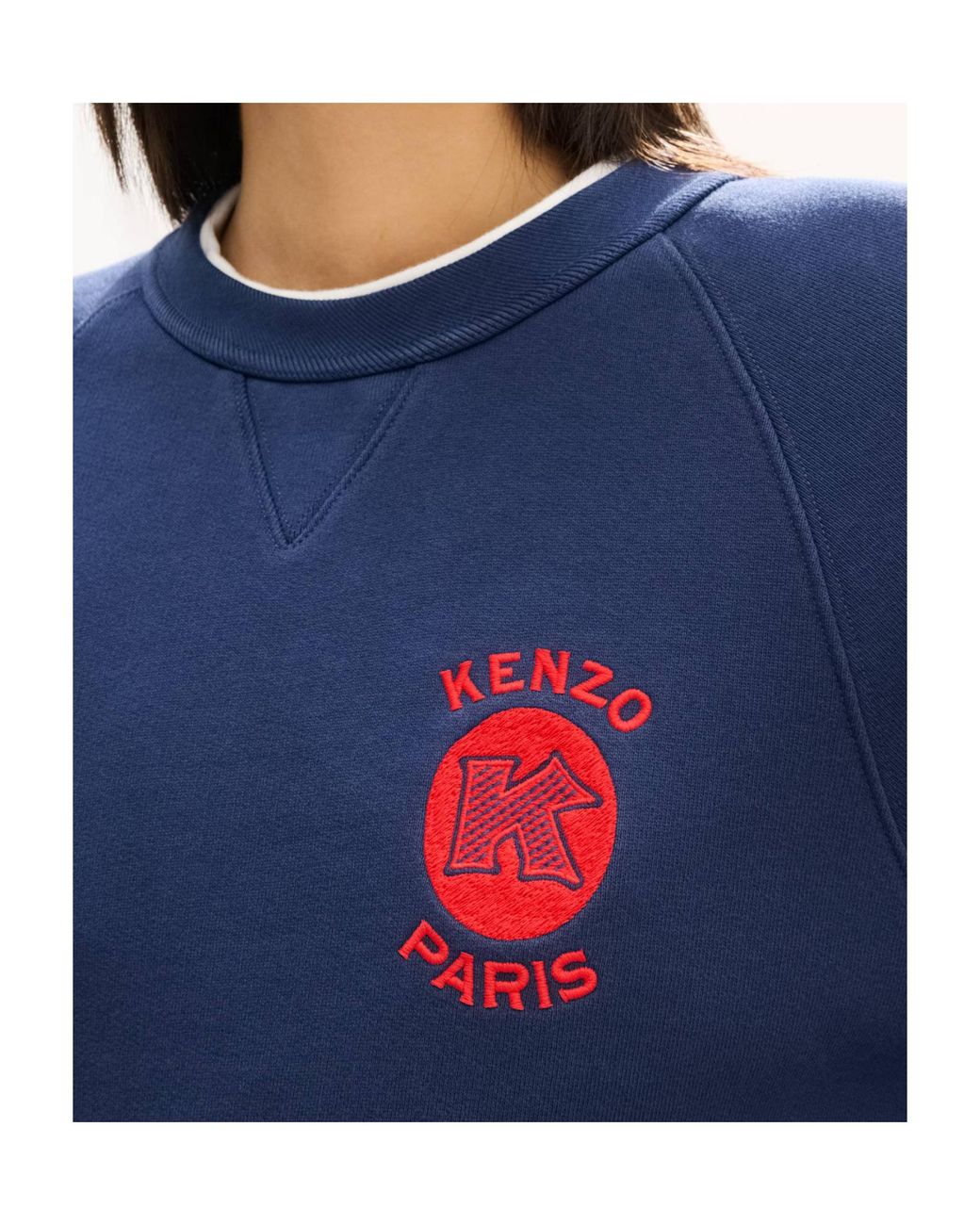 KENZO Blue Logo Detailed Crewneck Sweatshirt