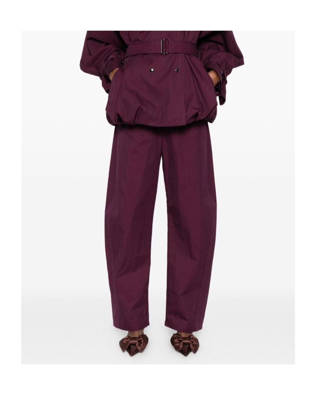 Magda Butrym Purple Drawstring Casual Trousers