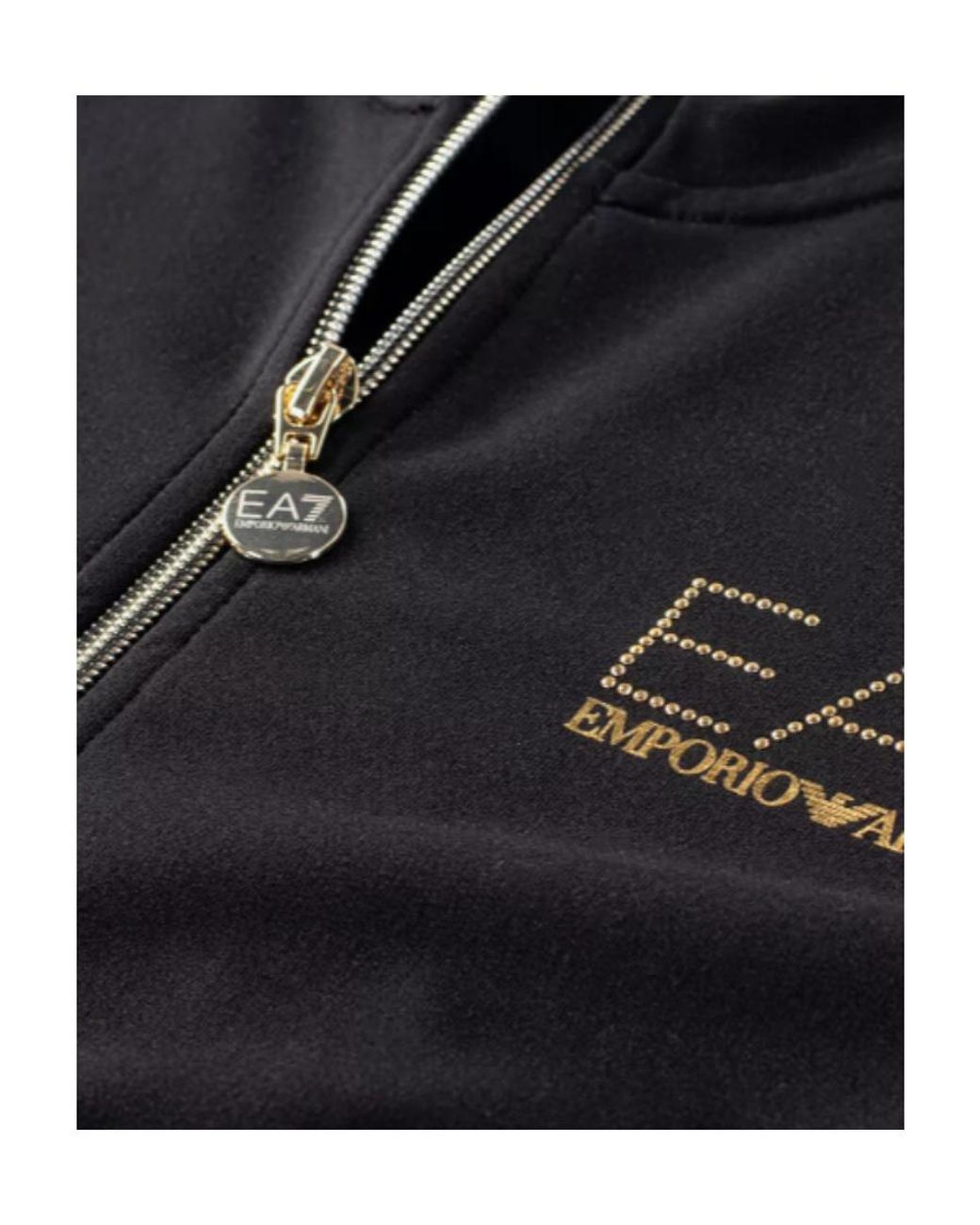 EA7 Blue Logo-Embellished Zipped Track Jacket
