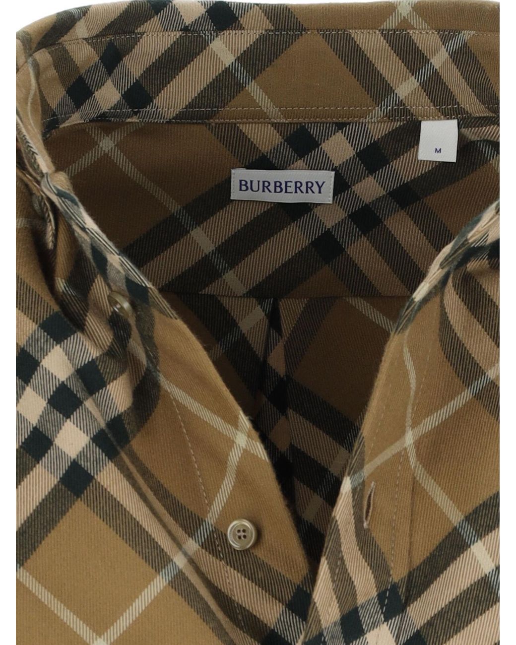 Burberry Green Checked Long-Sleeved Shirt for men