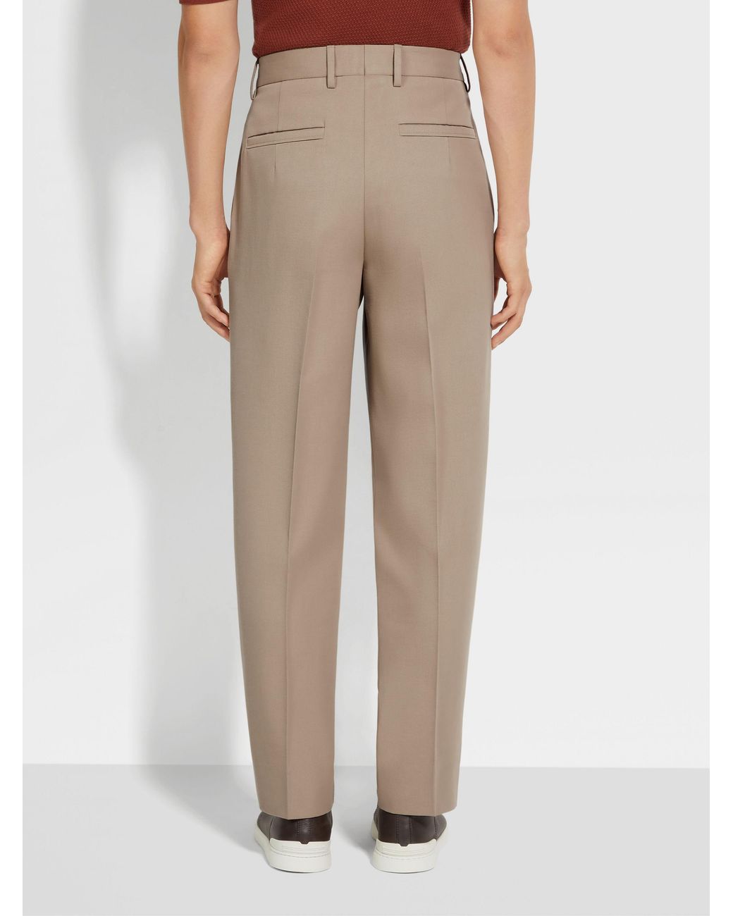Zegna Natural Straight-Leg Tailored Trousers for men