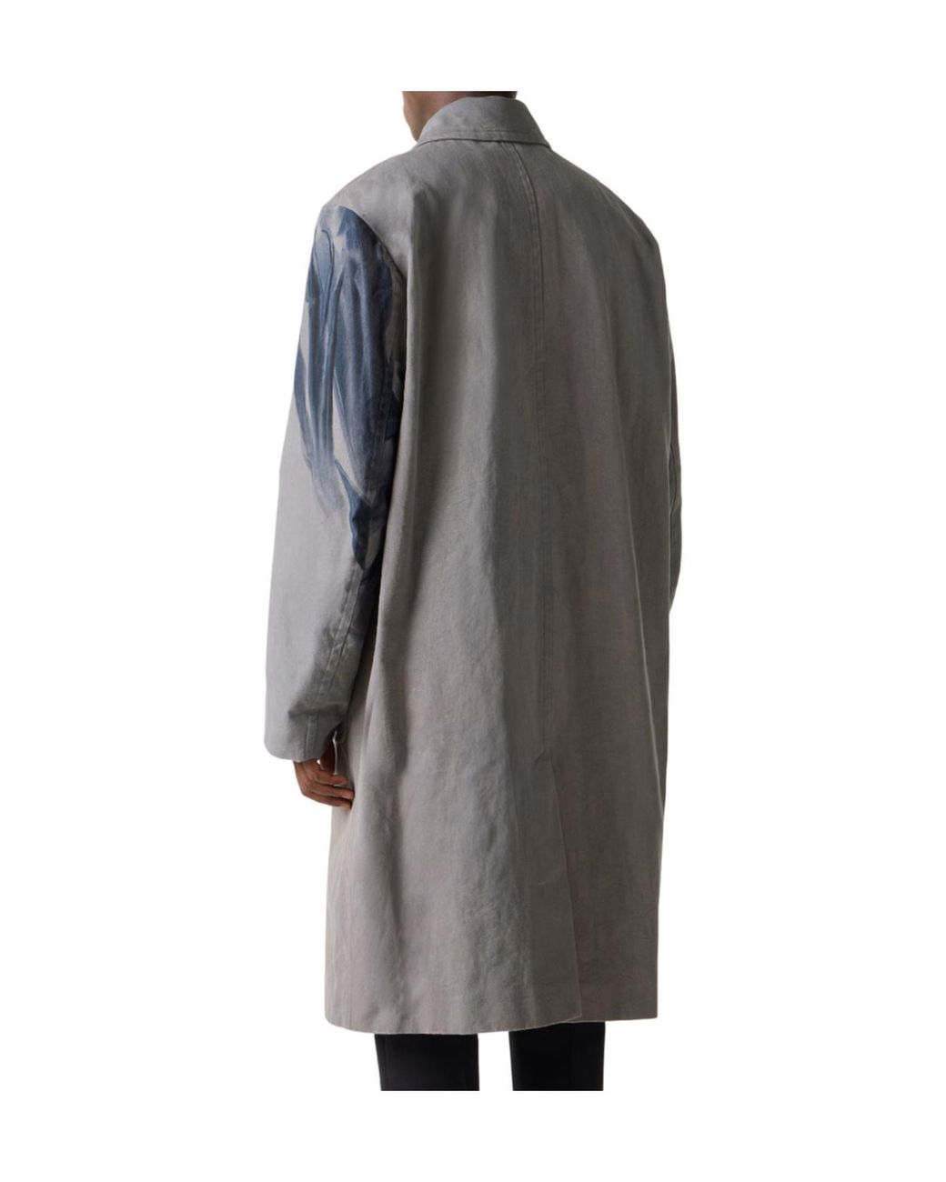 Dries Van Noten Gray Elbow Shaped Loose Fit Coat for men