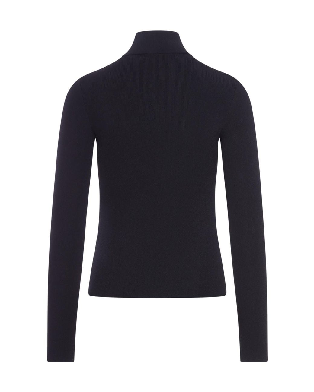 Balenciaga Blue Logo Intarsia Turtleneck Knit Top