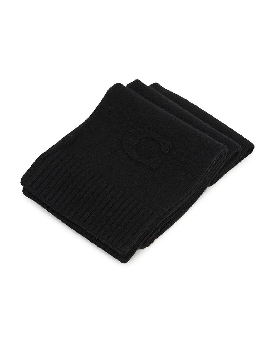 COACH Black Embossed Knit Muffler for men