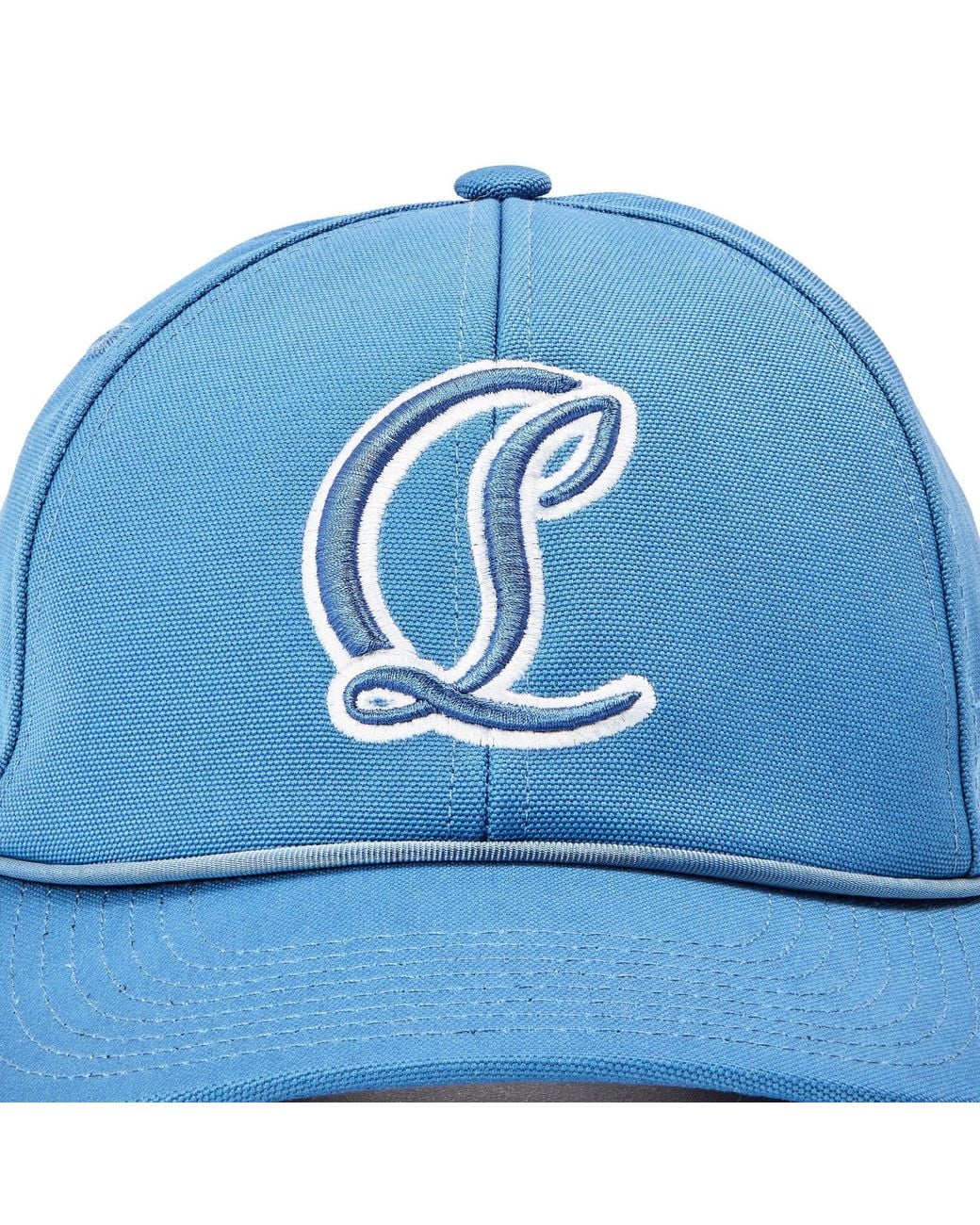 Christian Louboutin Blue Solid Color Baseball Cap for men