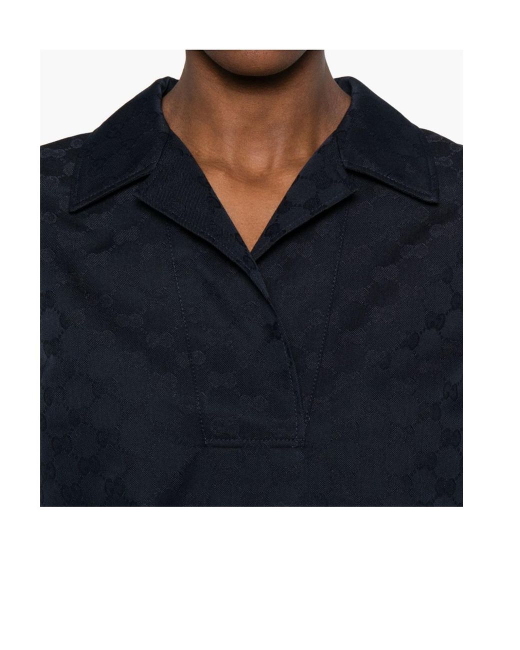 Gucci Blue Gg Short-Sleeved Polo Shirt