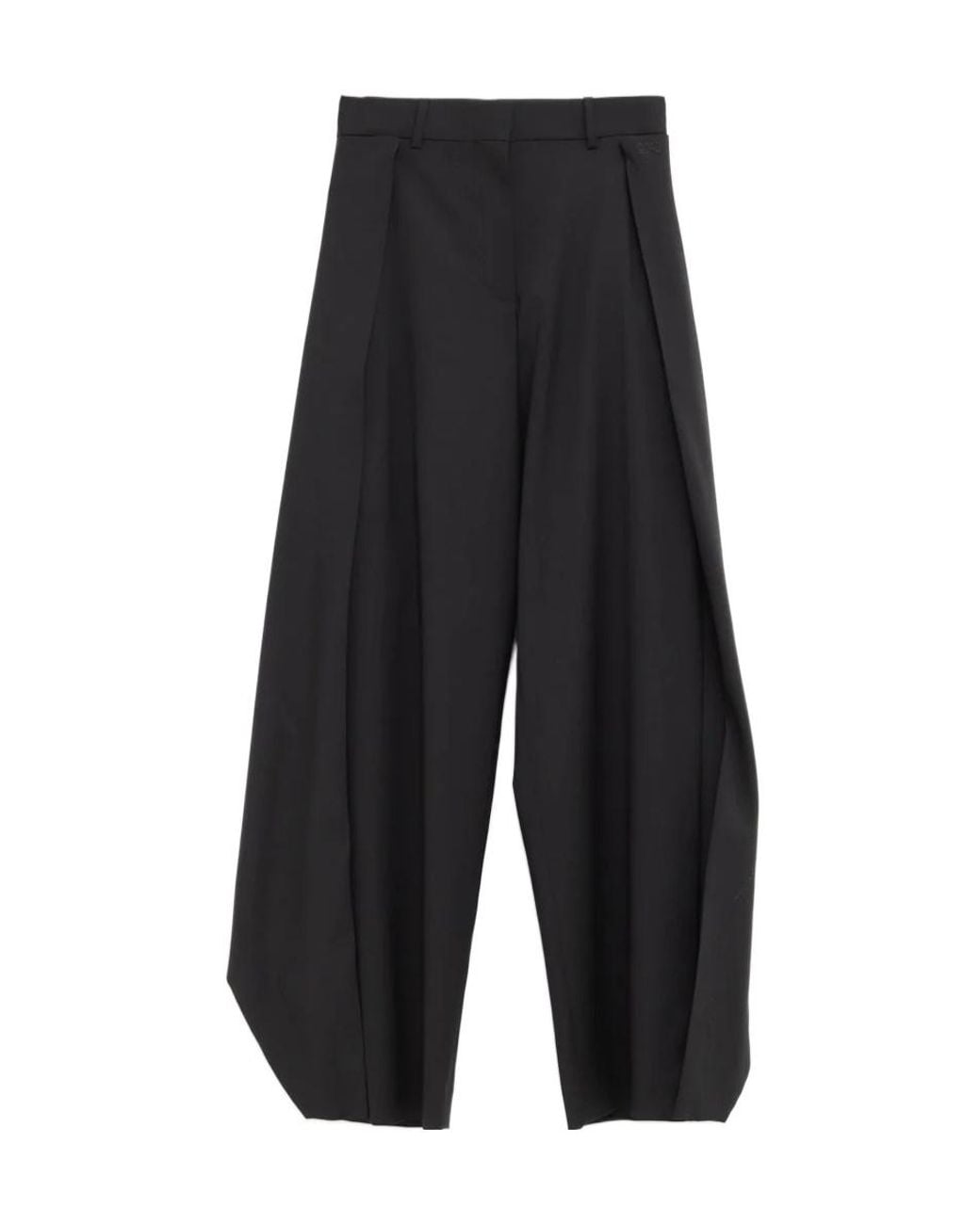 Loewe Black Pleated Ruffled Trousers