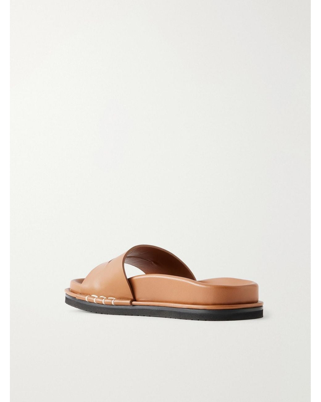 J.W. Anderson Brown Fussbett Leather Slides