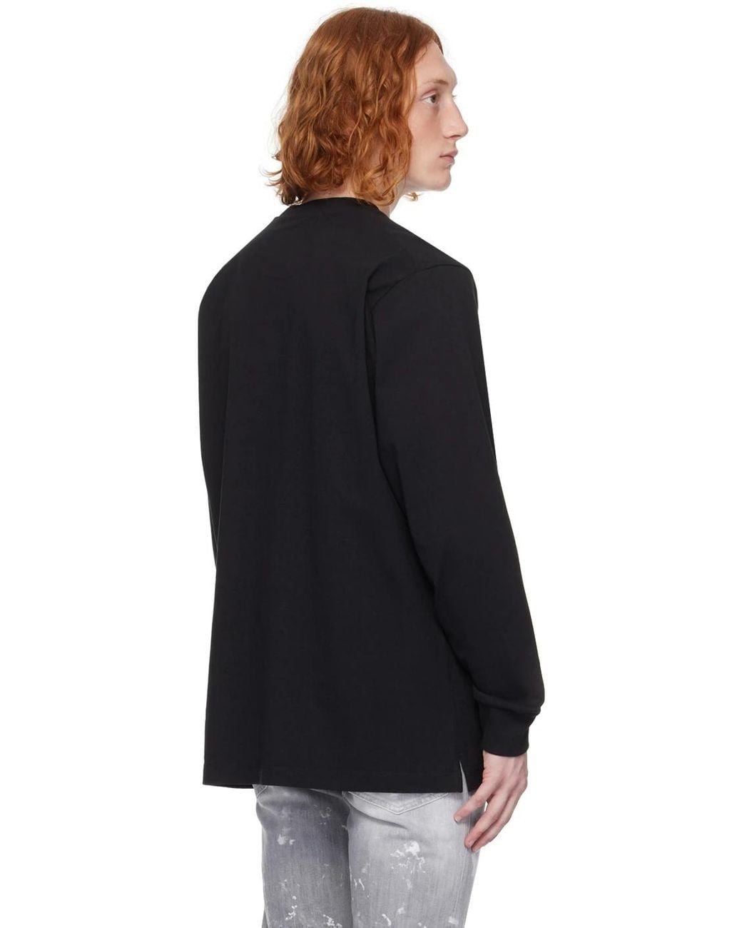DSquared² Black 'Enjoy' Skater Long-Sleeved T-Shirt for men