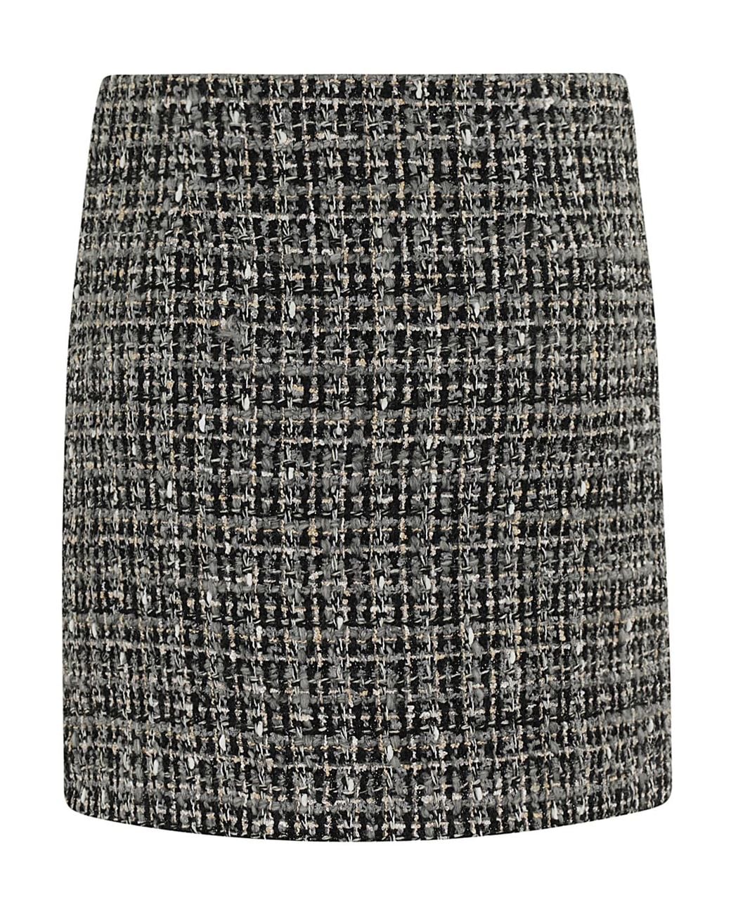 IRO Black Check Midi Skirt