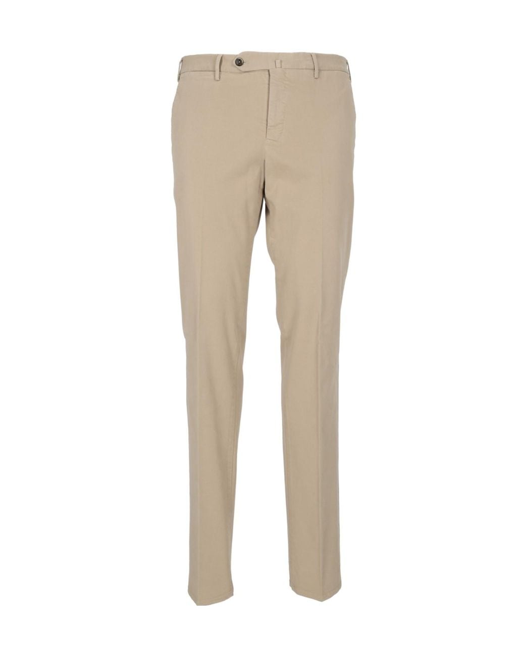 PT01 Natural Casual Trousers With Belt Loops for men