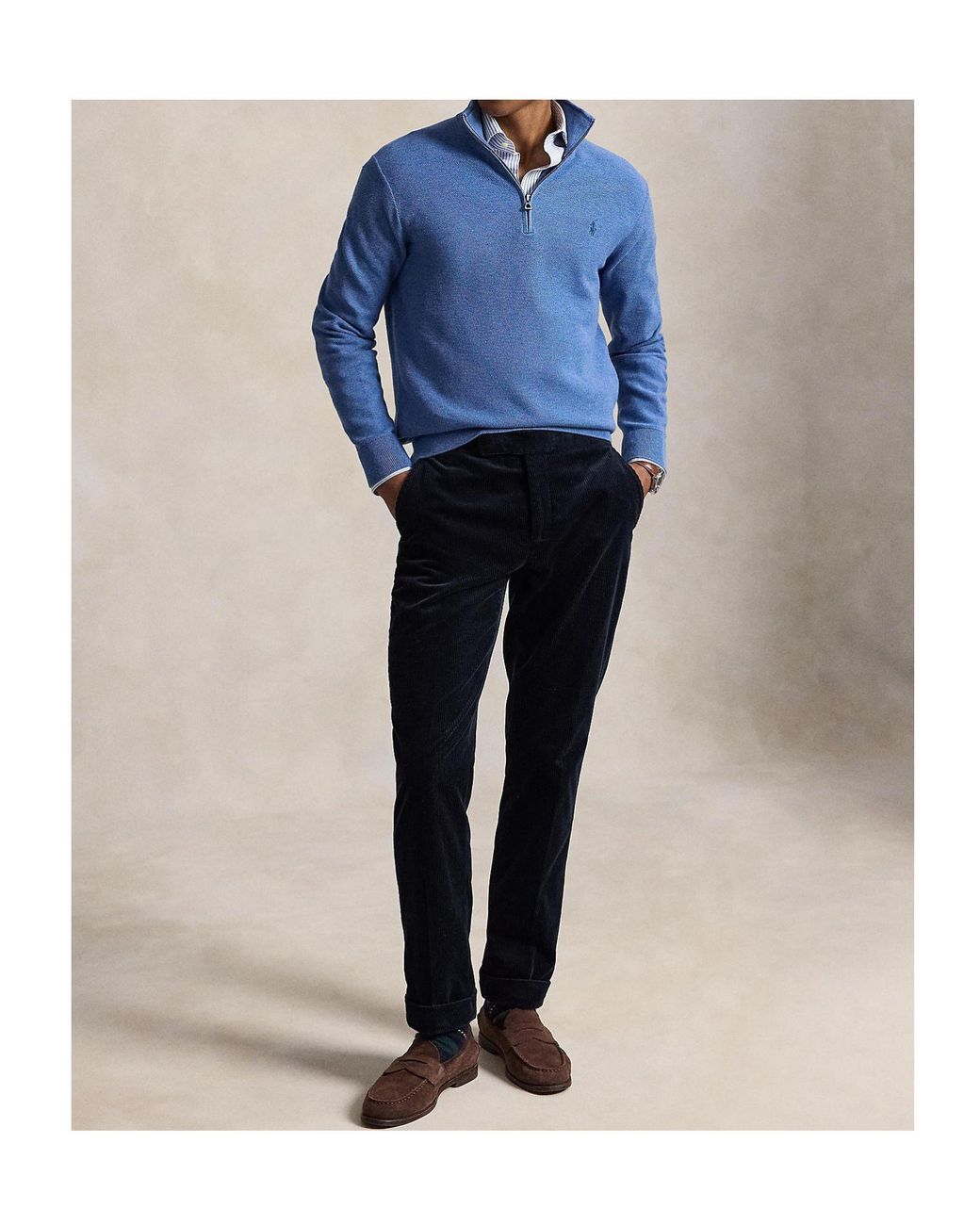 Polo Ralph Lauren Blue Quarter-Zip Jumper for men