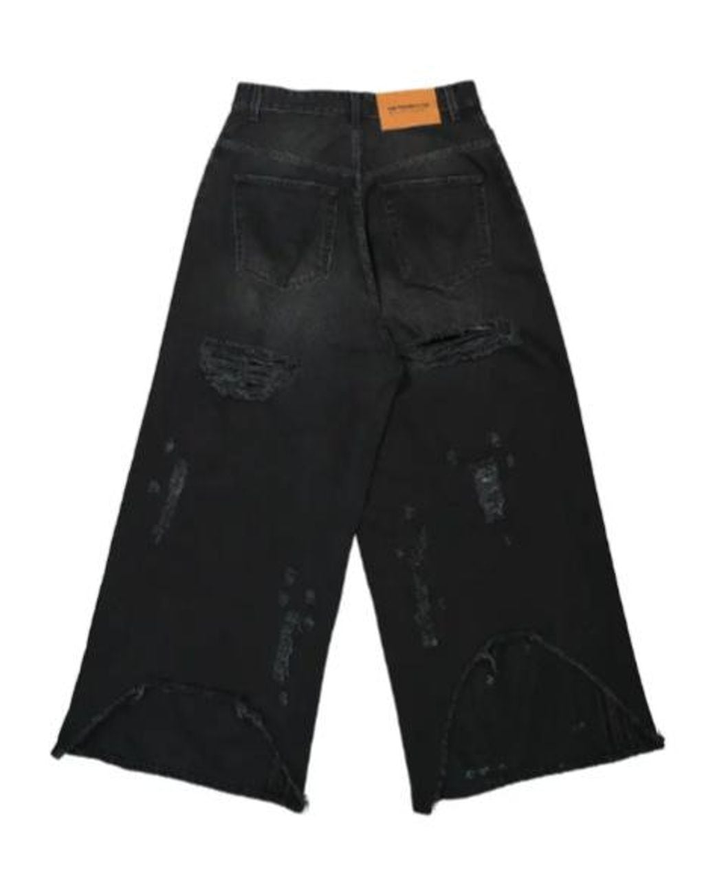 Vetements Black Distressed Wide Leg Jeans for men