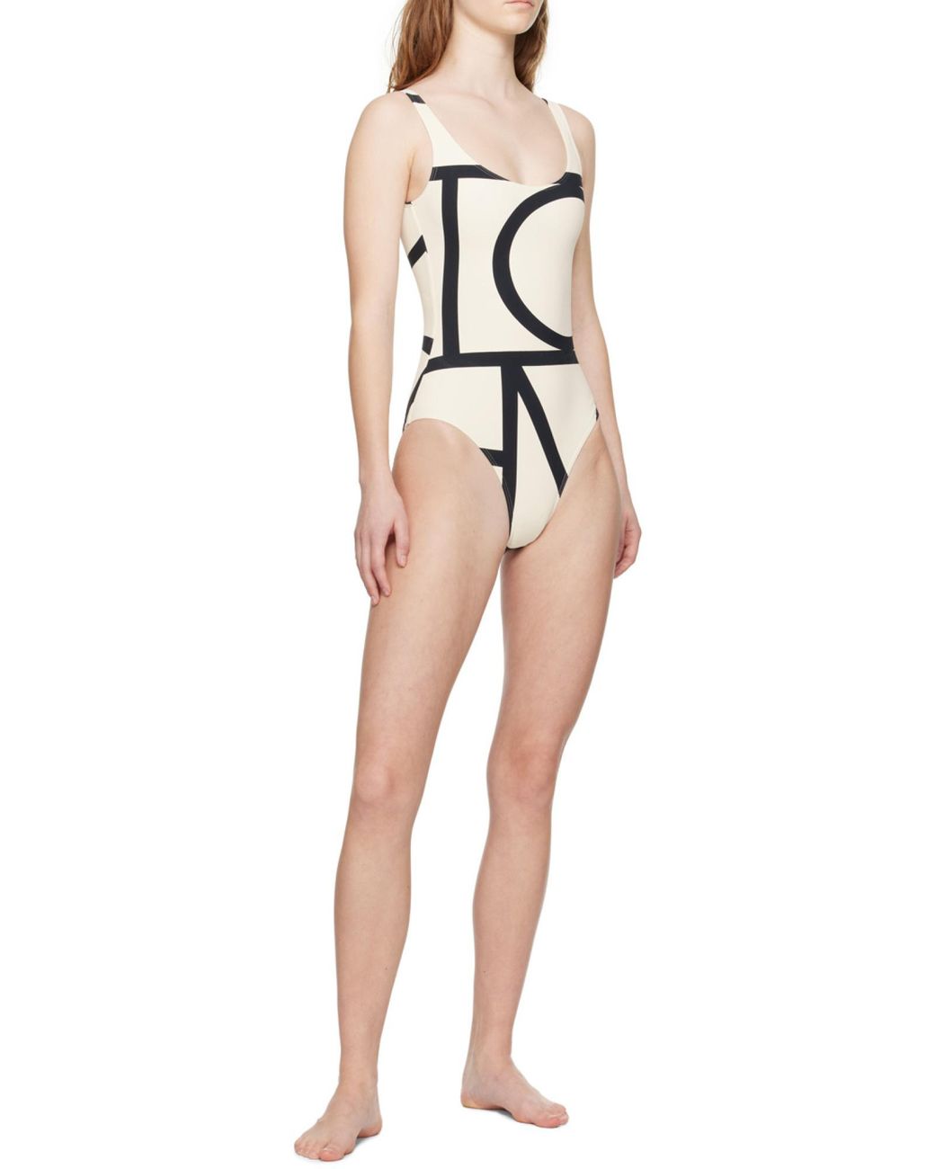 Totême  White Monogram Swimsuit
