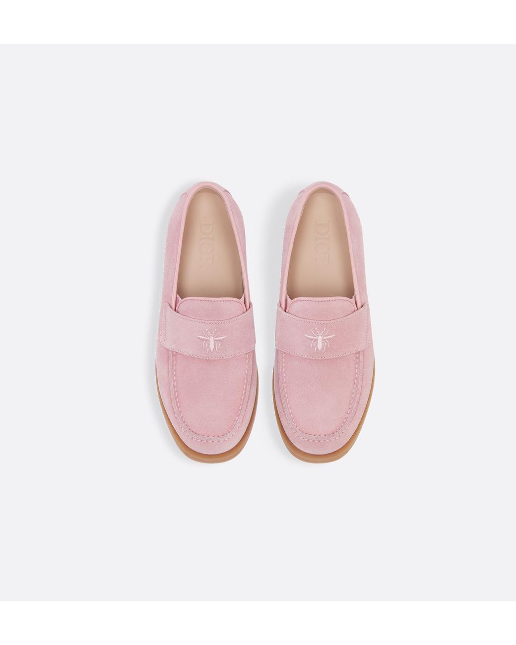 Dior Pink Round-Toe Loafers