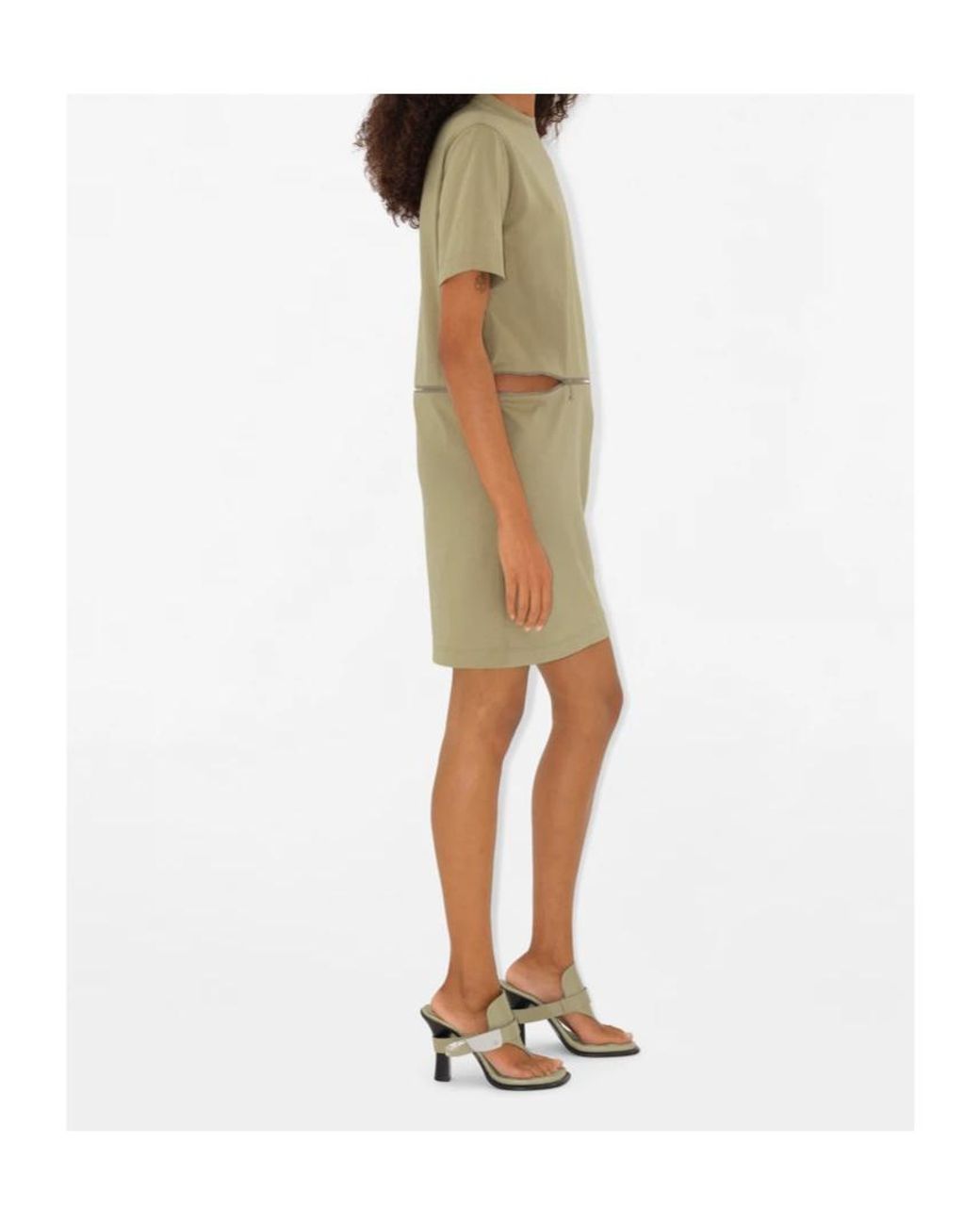 Burberry Green Logo-Embroidered Cotton Dress