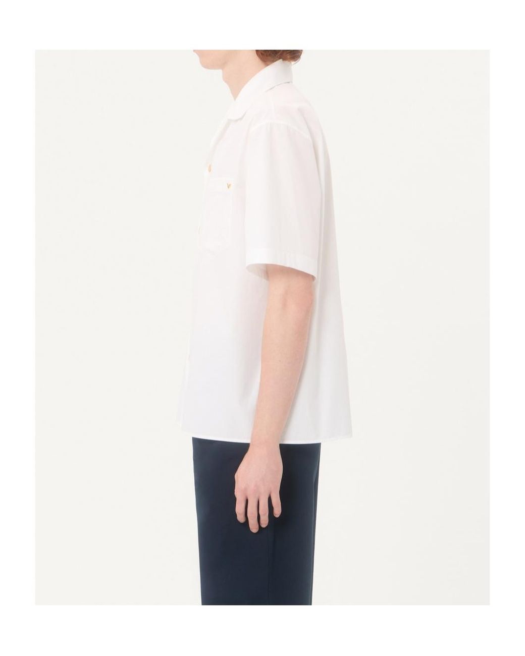 Valentino White Button-Up Bowling Shirt for men