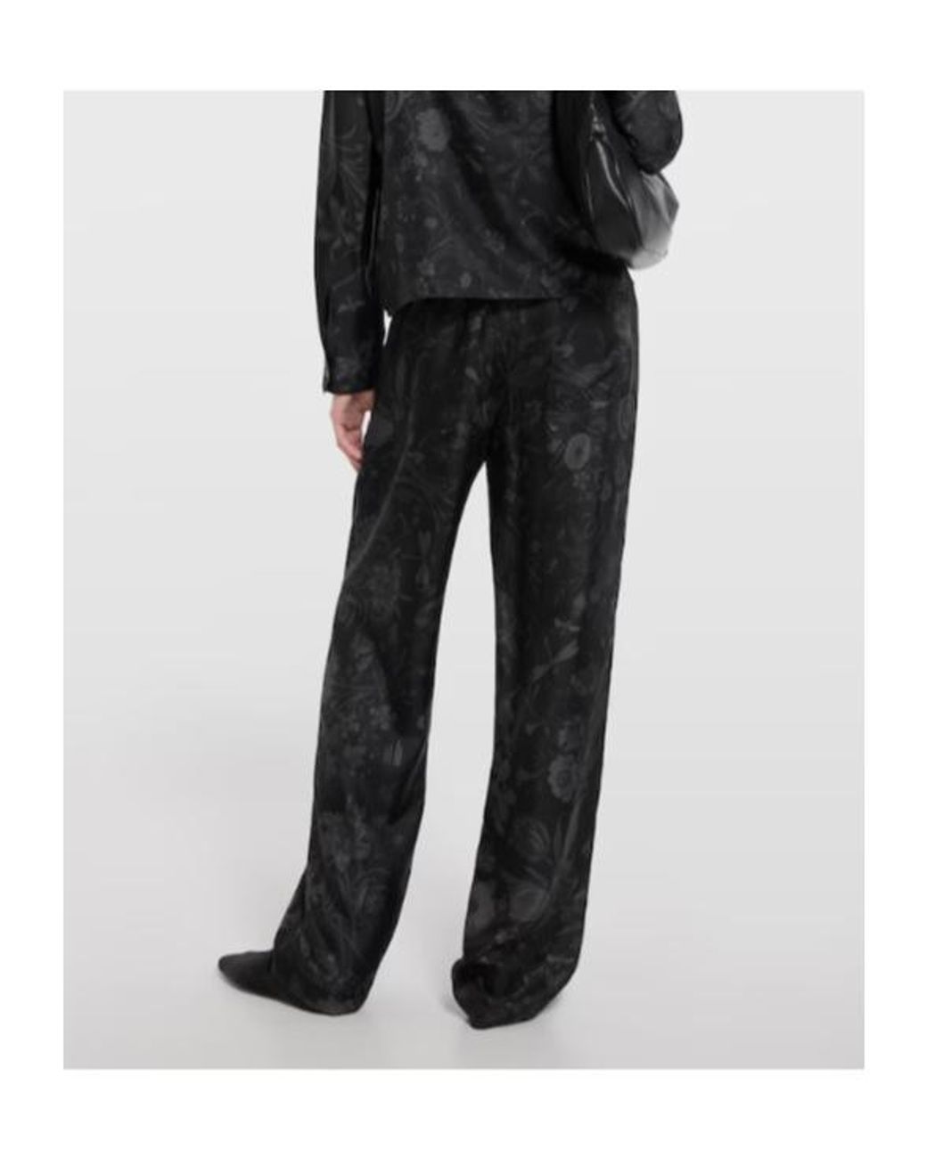Gucci Gray Printed Silk Twill Pants for men