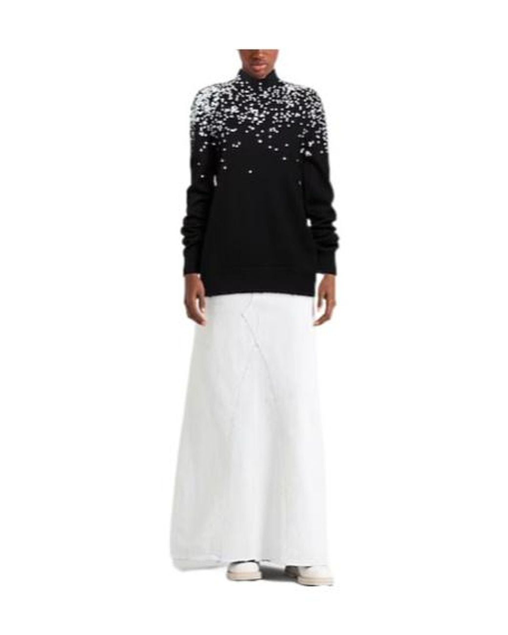 MM6 by Maison Margiela Black Minimalist Printed Knit Sweater