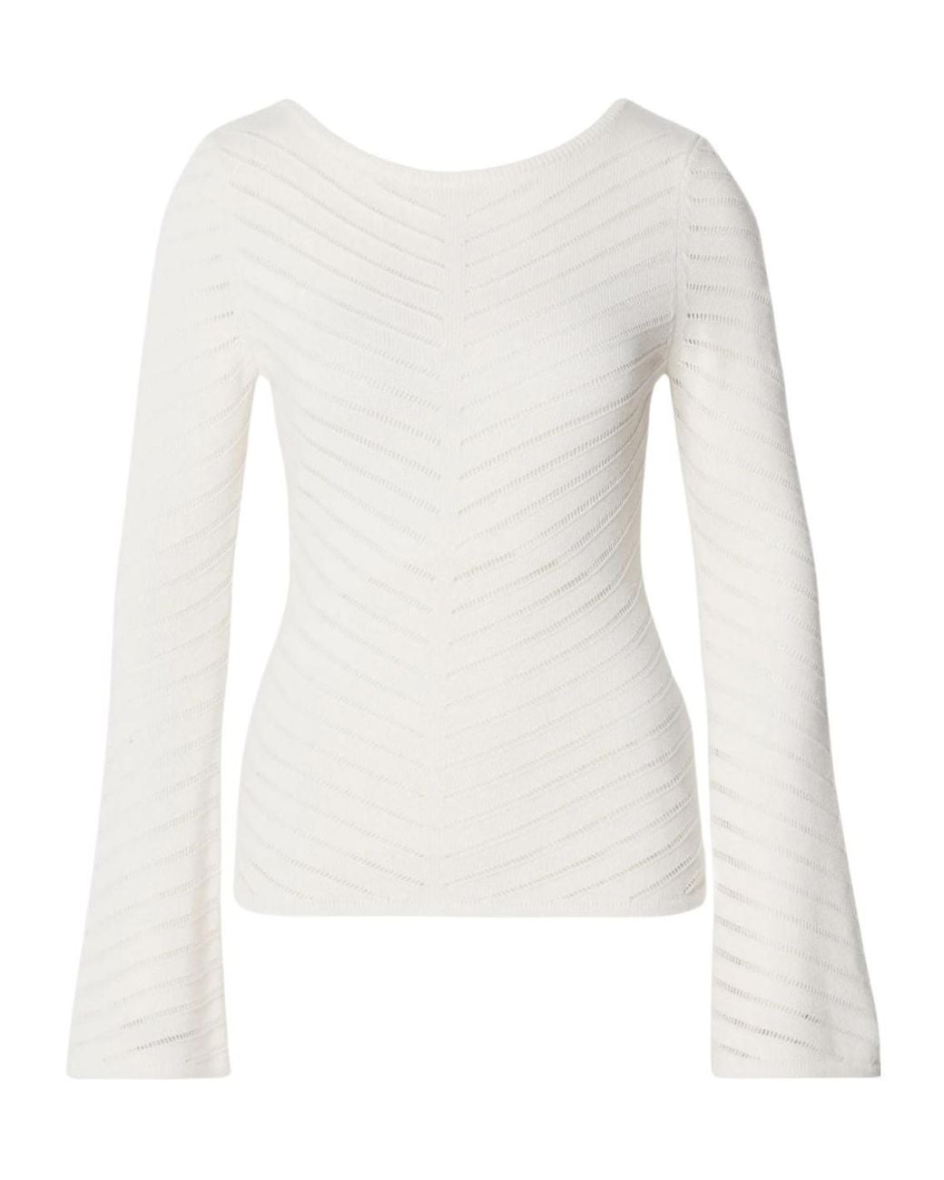 Boss White Chevron-Pattern Blouse