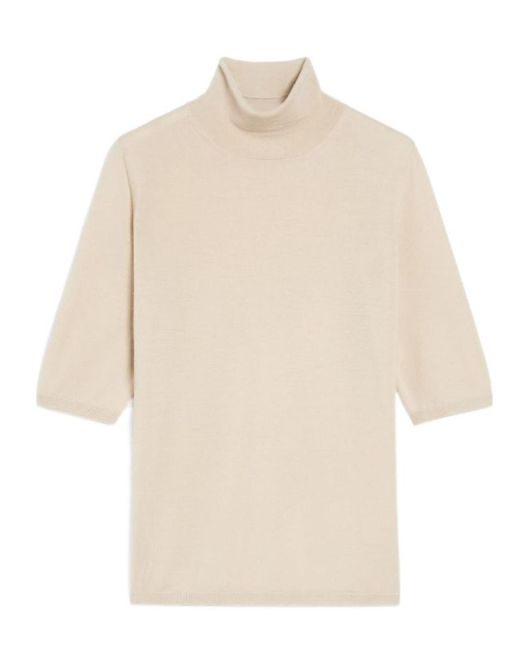 Max Mara Natural Cecina High Neck Half-Sleeved Jumper