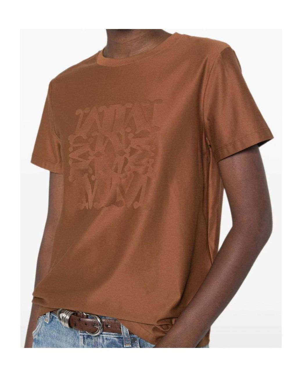 Max Mara Brown Logo Cotton T-Shirt