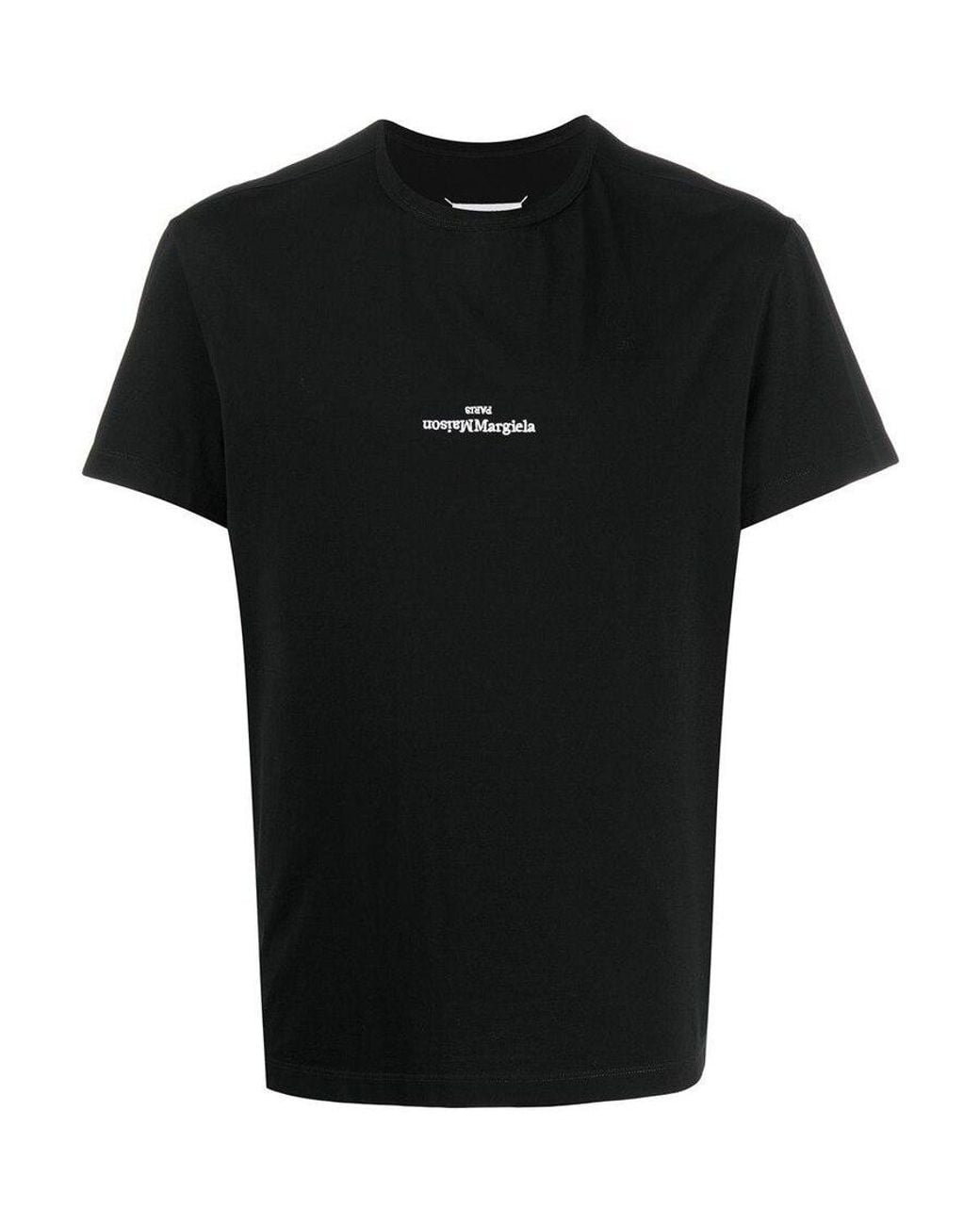 Maison Margiela Green Logo Embroidered Crewneck T-Shirt for men