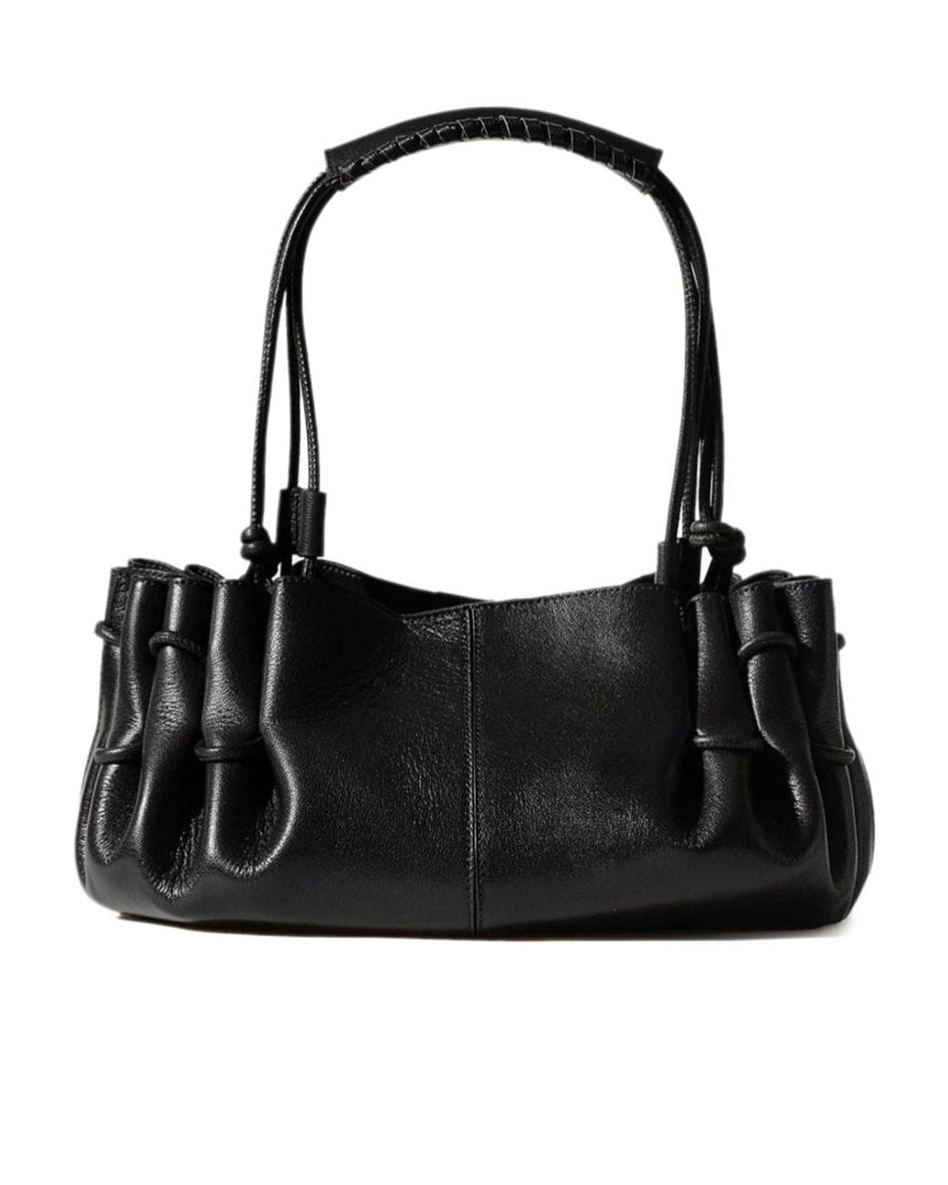 Hereu Black Arta Ruched Shoulder Bag
