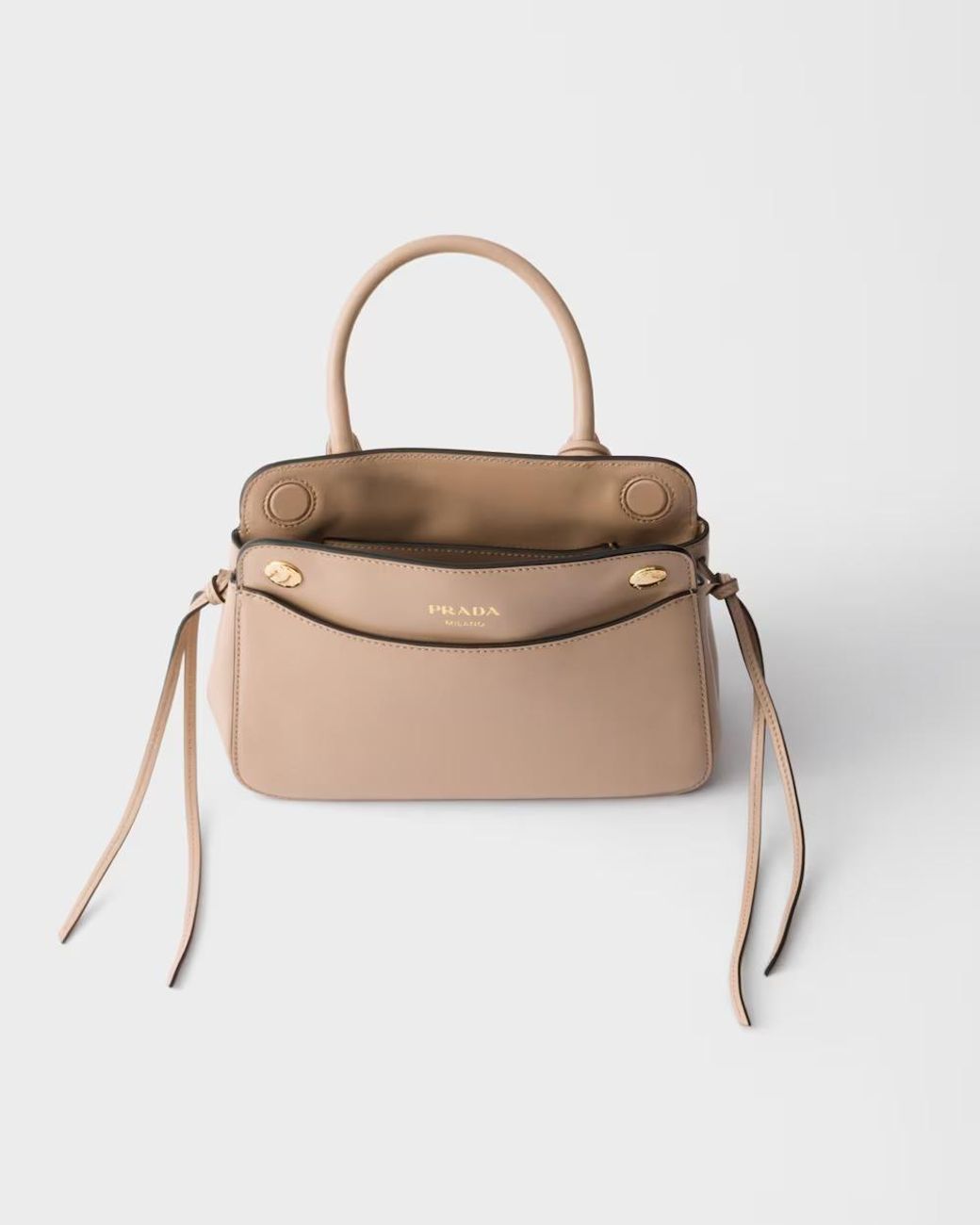 Prada Natural Carry Mini Leather Handbag