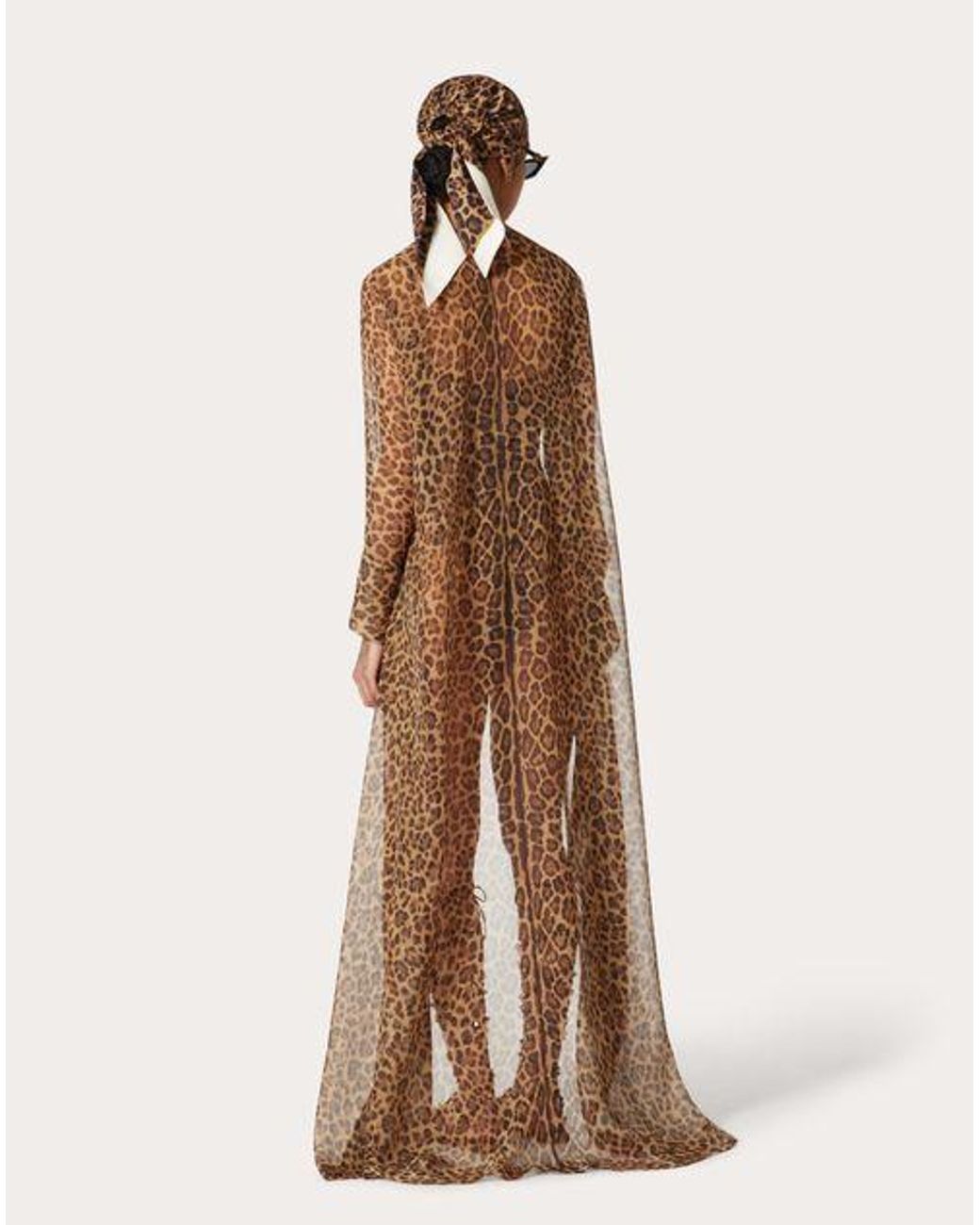 Valentino Natural Leopard Print Long Blouse
