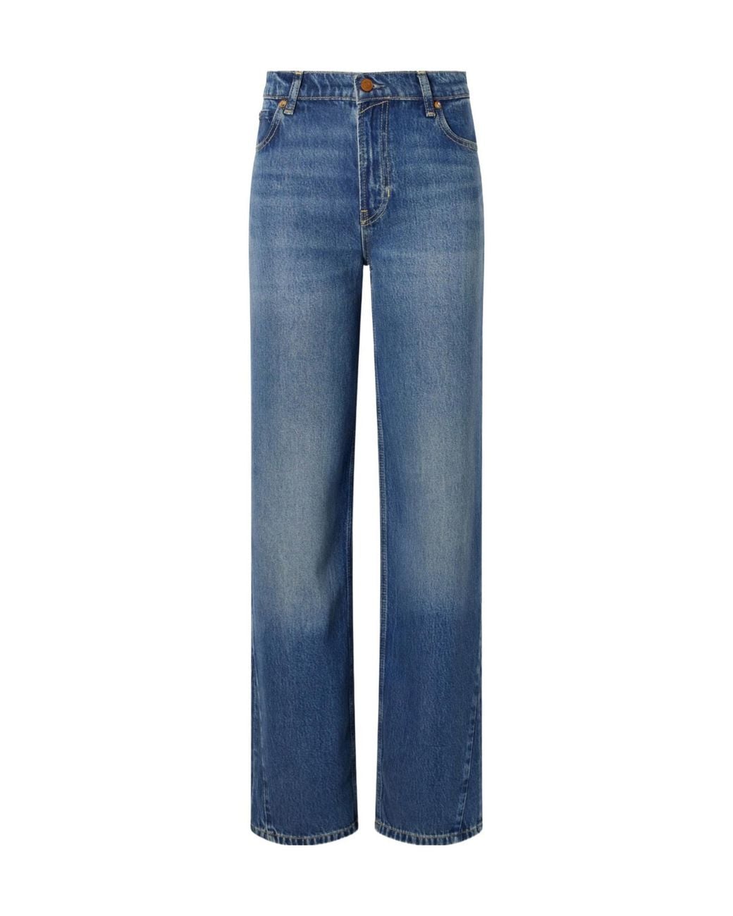 Guest In Residence Blue Mid-Rise Wide-Leg Jeans