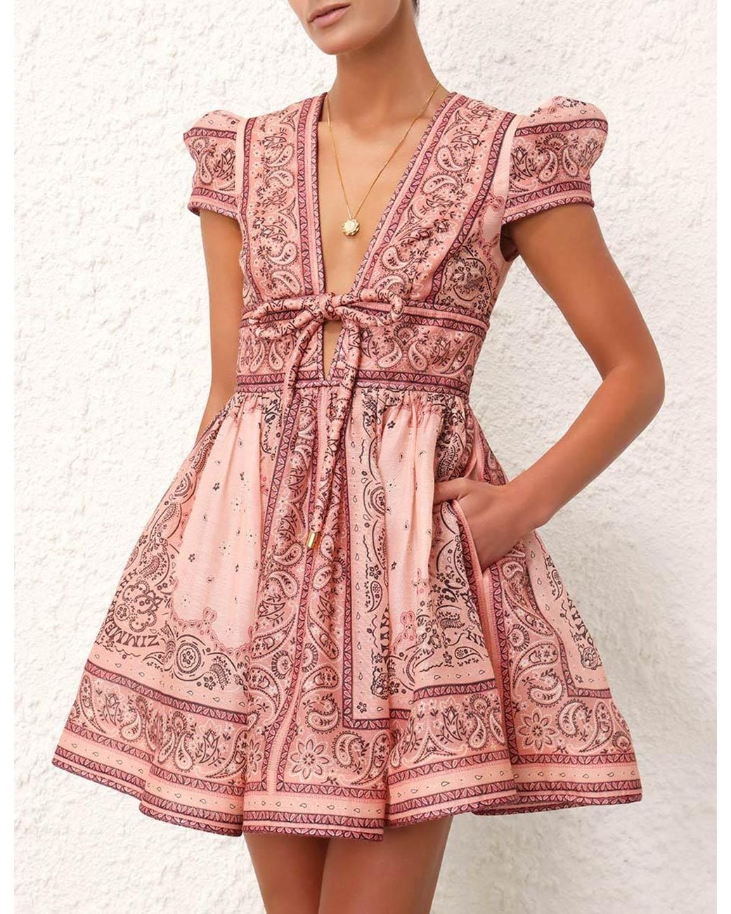Zimmermann Pink Matchmaker Structured Mini Dress