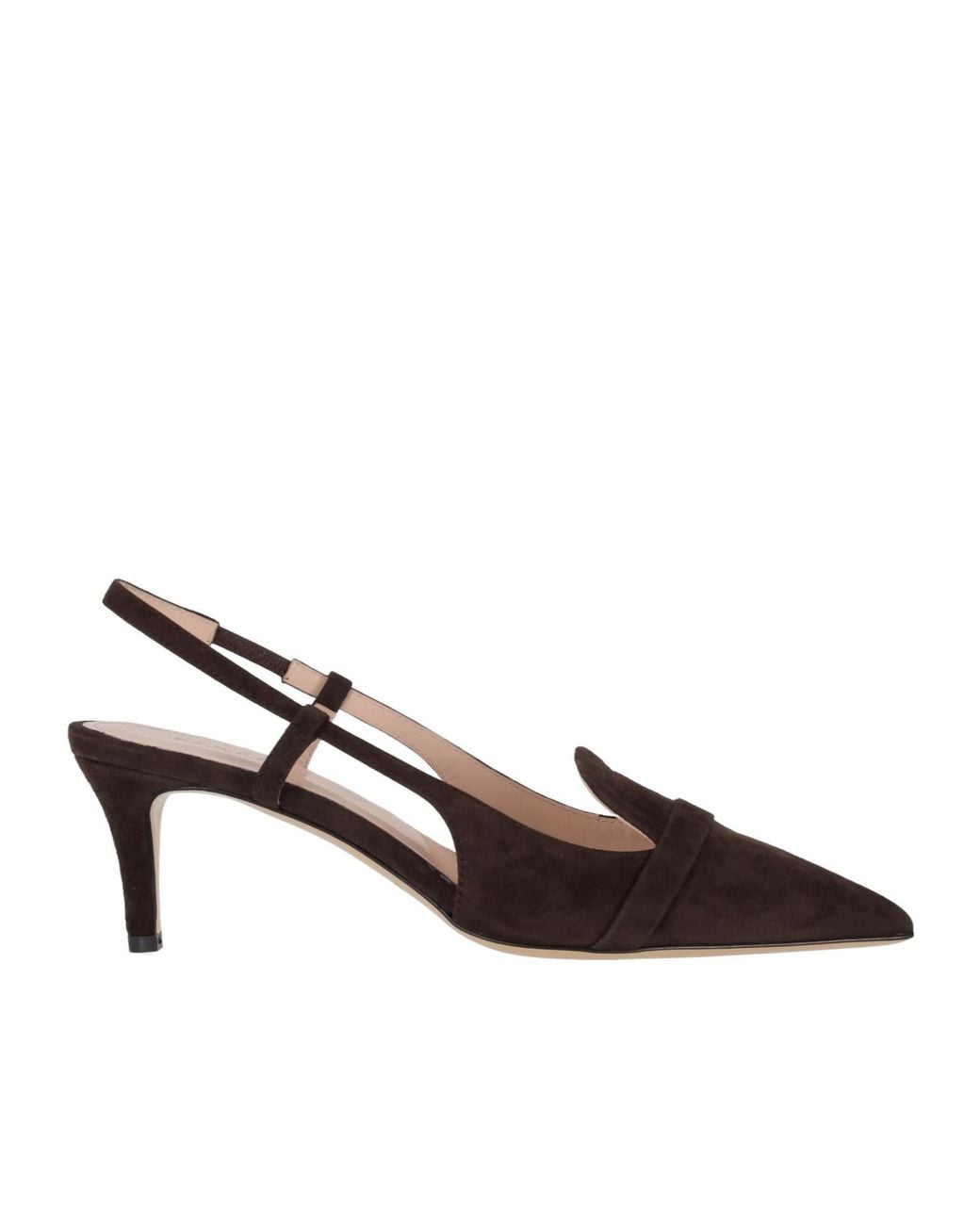 P.A.R.O.S.H. Brown Pointed Toe Slingback Pumps