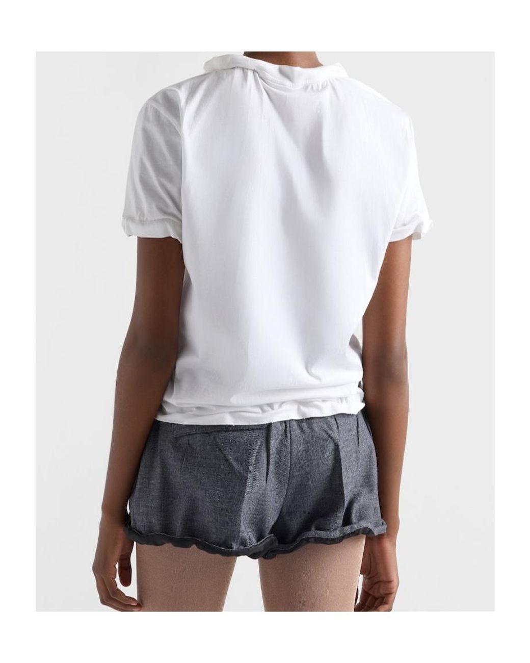 Prada White Short Sleeved Crewneck T-Shirt