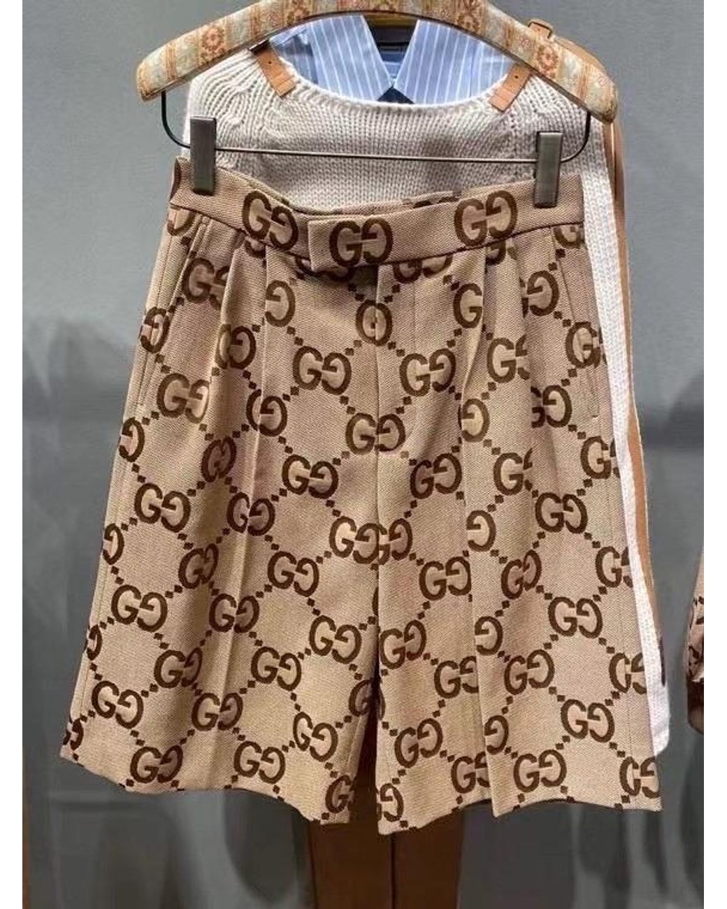 Gucci Natural Jumbo Gg Shorts for men