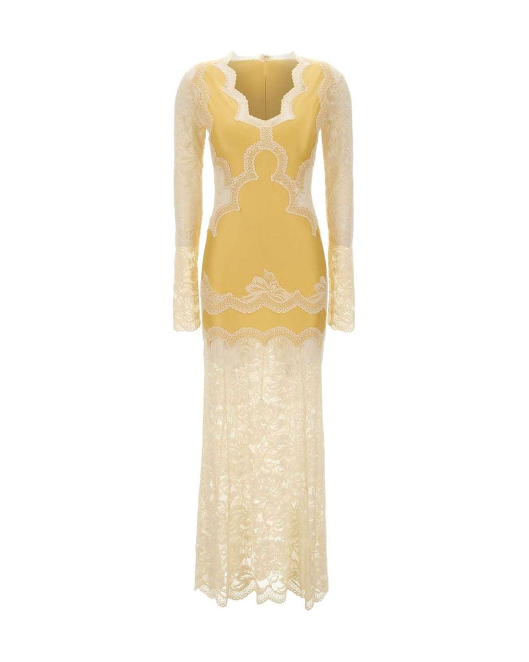 Rabanne Metallic Rabanne Lace Panel Maxi Dress