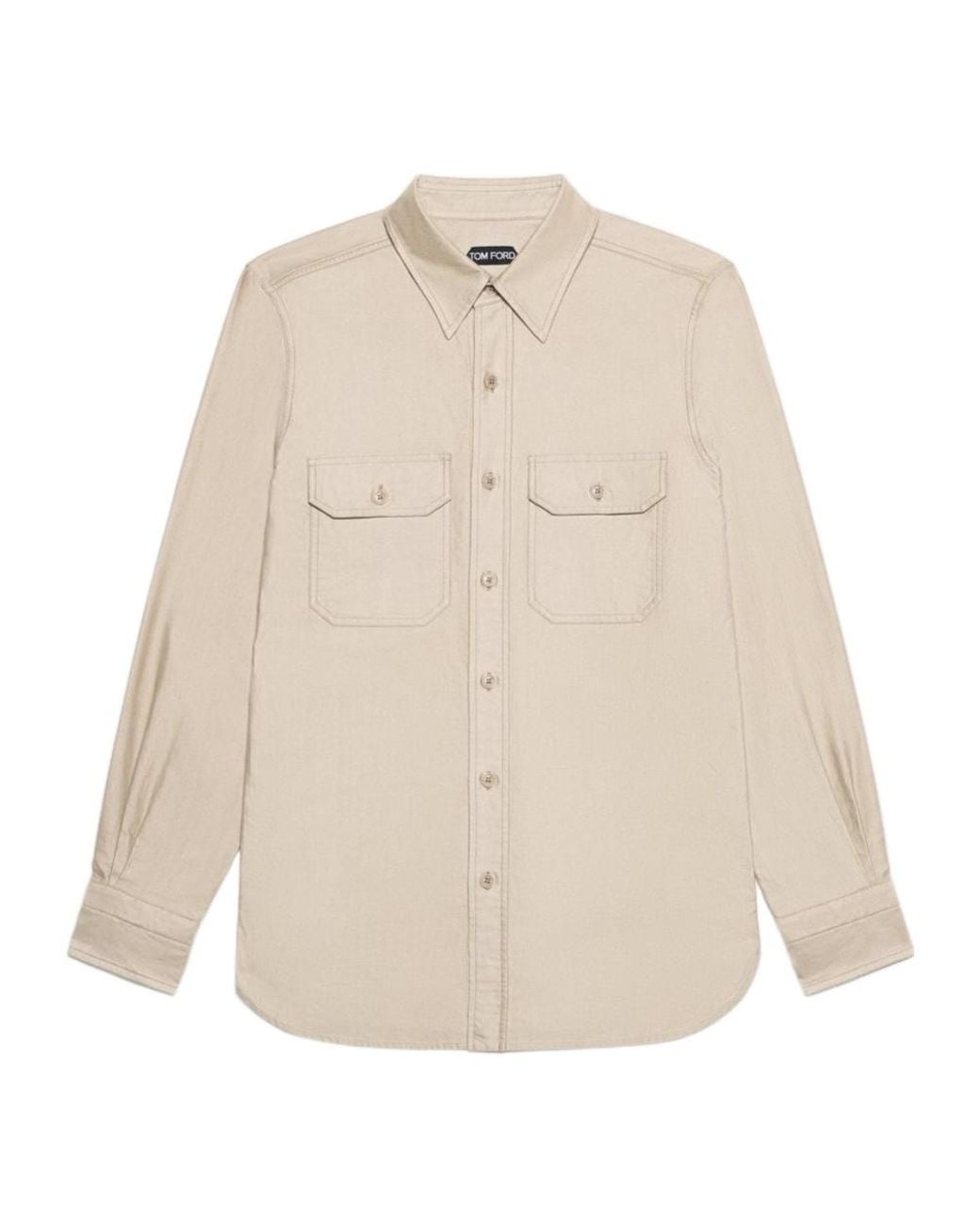 Tom Ford Natural Military Patch-Pocket Shirt for men