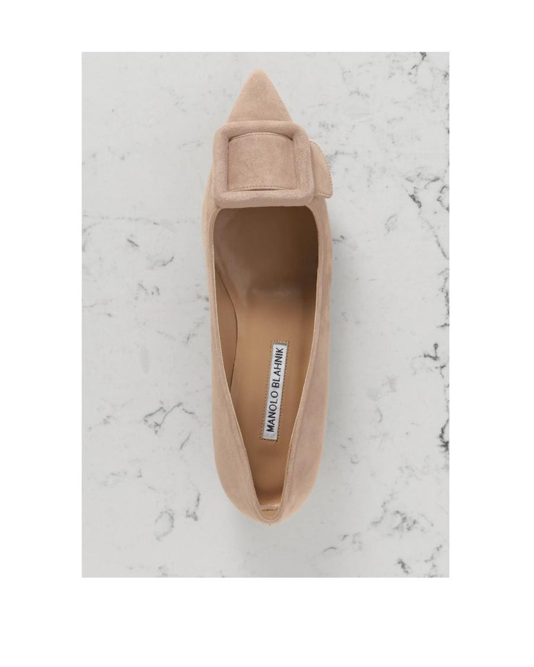 Manolo Blahnik Brown Buckle Pointed Flats