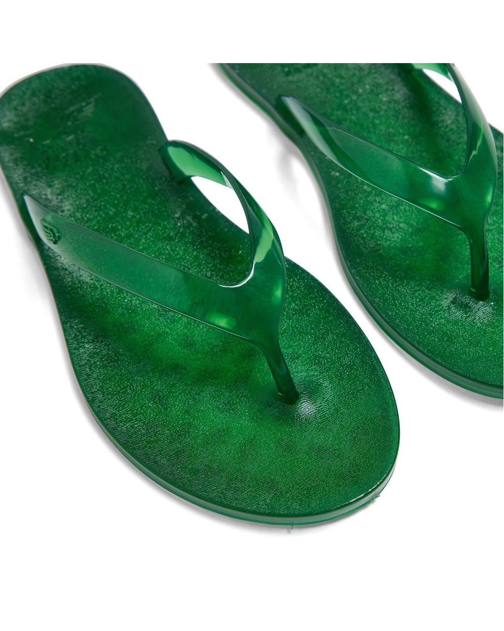 Ancient Greek Sandals Green Solid Color Flip Flops