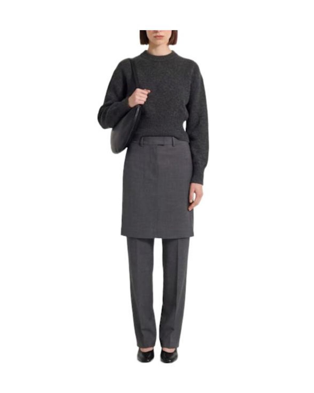 Proenza Schouler Black Cropped Turtleneck Sweater
