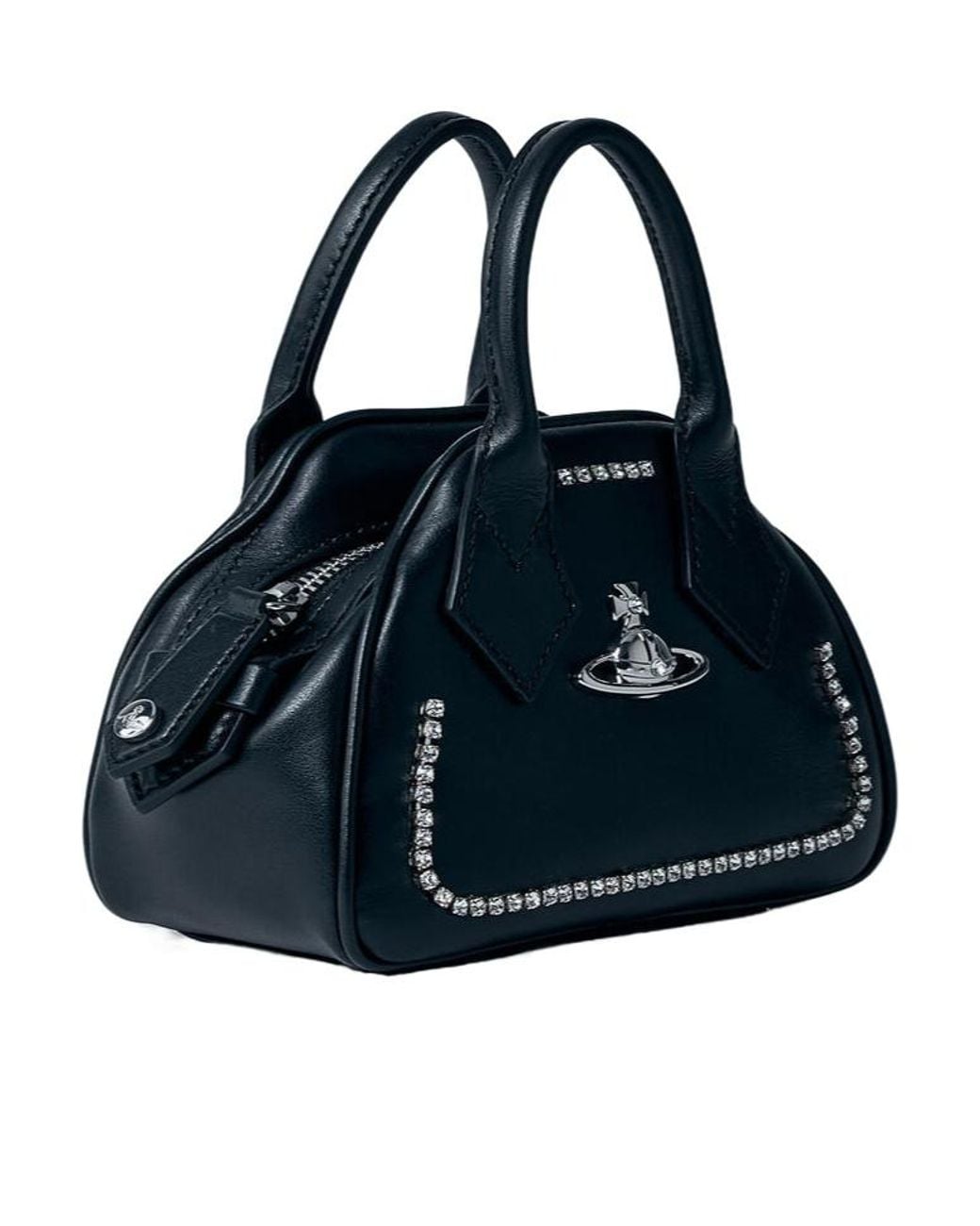 Vivienne Westwood Blue Mini Yasmine Logo Plaque Handbag